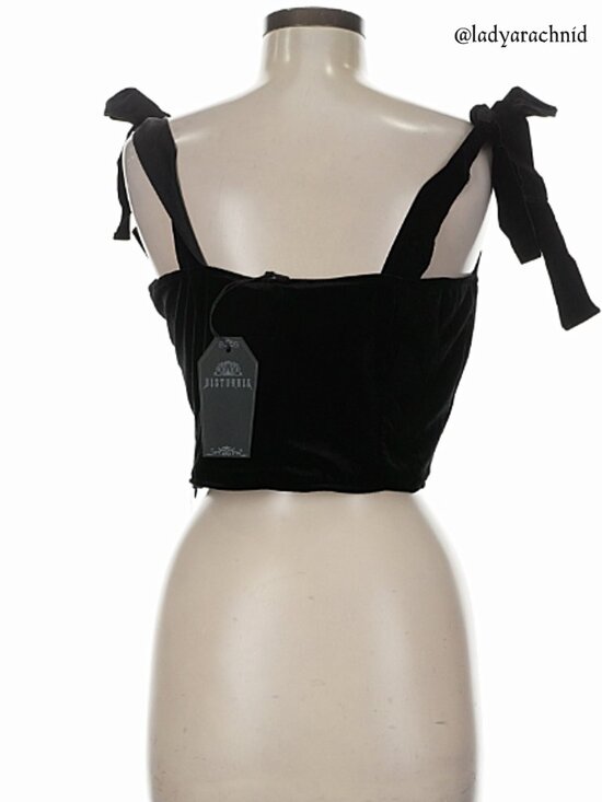 DISTURBIA Lisette velour tie strap corset top - Picture 7 of 10